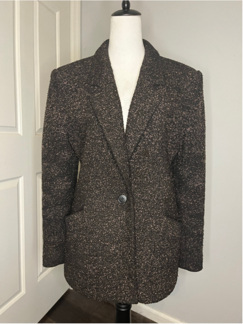 Vintage Country Suburbans Tweed One Button Blazer